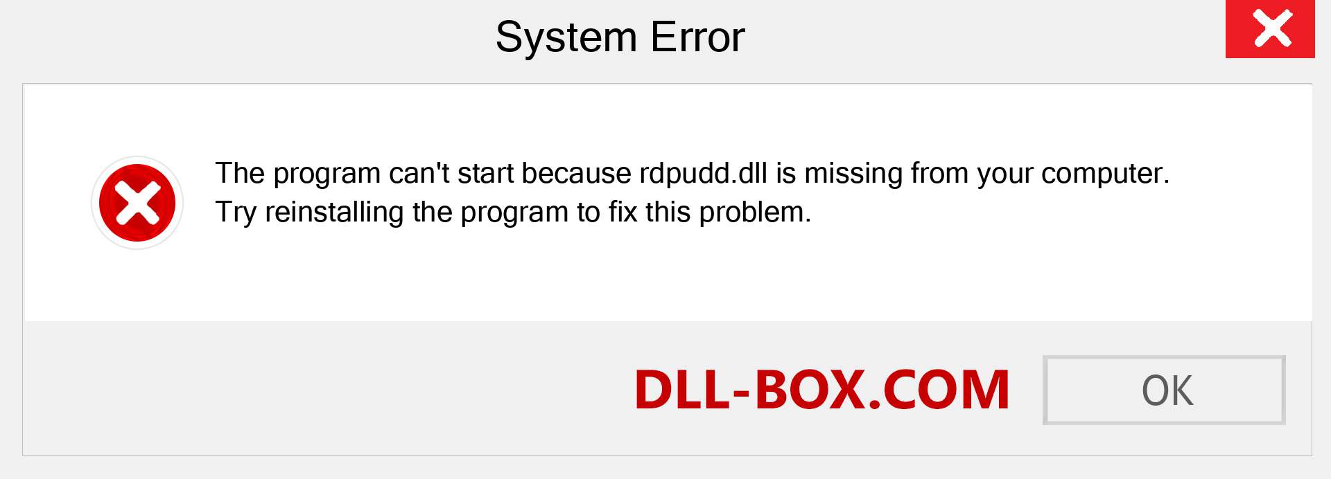  rdpudd.dll file is missing?. Download for Windows 7, 8, 10 - Fix  rdpudd dll Missing Error on Windows, photos, images